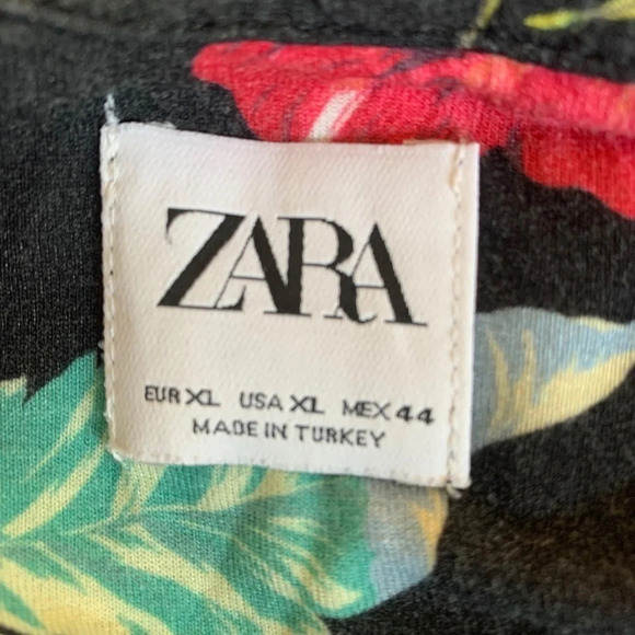 ZARA men's XL black Hawaiian faded shirt - Picture 2 of 5